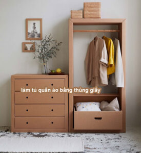 làm tủ quần áo bằng thùng giấy