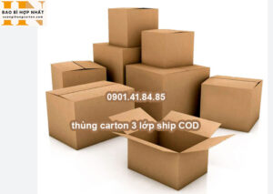 thùng carton 3 lớp ship COD