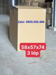 thùng carton cũ 58x57x74